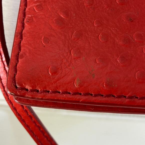 KATE SPADE SMALL RED OSTRICH LEATHER WOMENS SHOULDER BAG - Picture 5 of 12